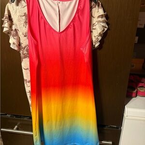 Vibrant Multicolor Gradient Dress